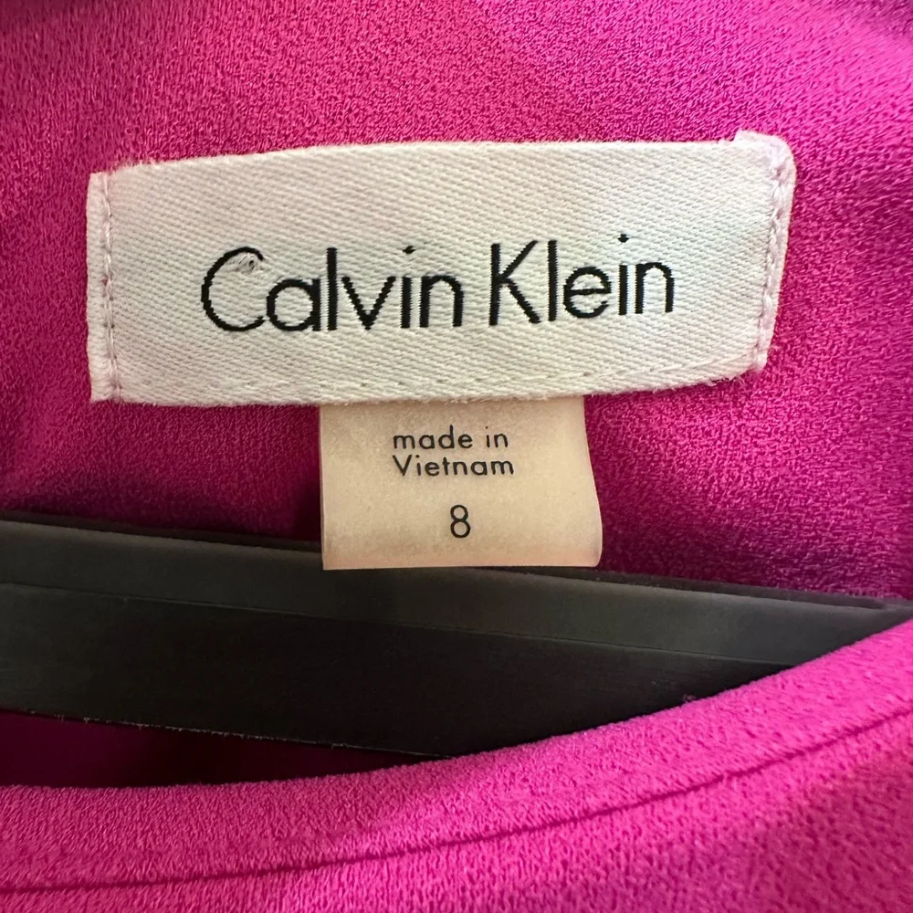 Calvin Klein Women's Fuchsia Bell Sleeve Dress - Picture 2 of 2